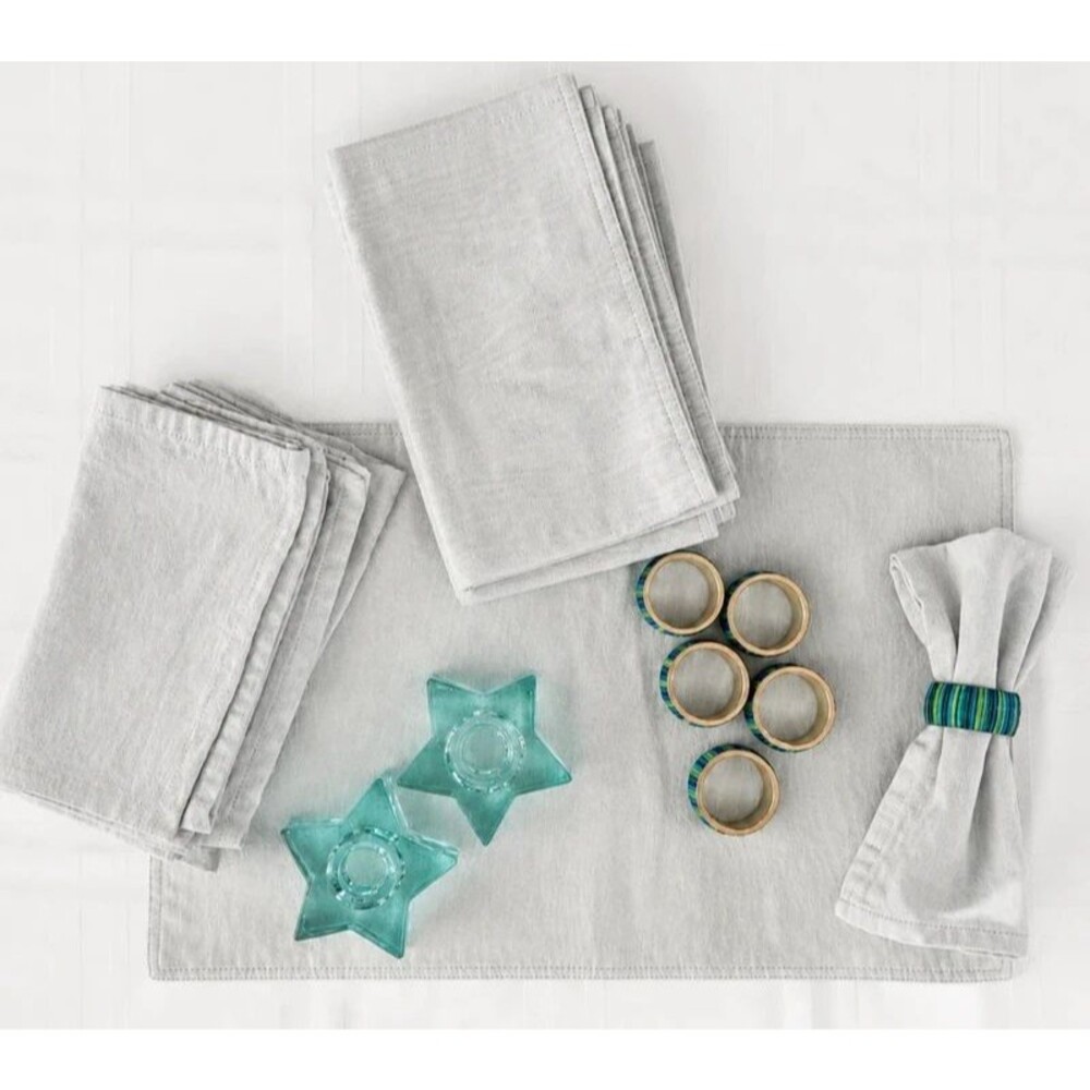Martha Stewart Collection Aqua Blue Cotton Napkins Set of 6